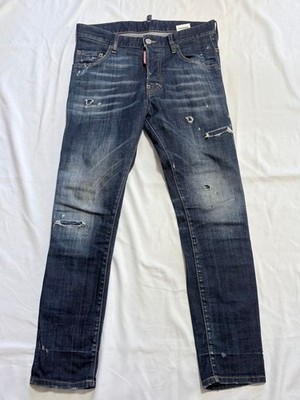 Dsquared２Skater Jean Damaged Denim Blue S/42 Men's Fashion Denim   Popular Brand