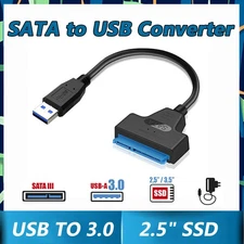 USB 3.0 to SATA III Hard Drive Adapter Cable 2.5" SSD UASP SATA HDD to USB 3.0