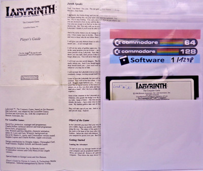 COMMODORE 64/128 --  LABYRINTH: THE COMPUTER GAME (ACTIVISION - DISK)