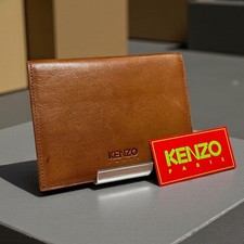 Kenzo Men Vintage Leaf Logo Leather Business Card Holder Pass Case Limited Editi