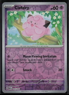 Clefairy 035/165 Pokemon 151 Common Lightly Played Reverse Holo Card