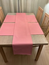 Faux Leather  Table Runner + 4 Place Mats Various Colours Personalised