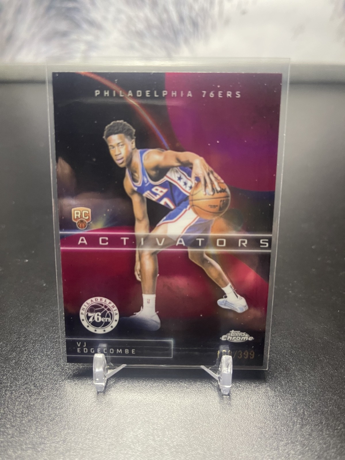 2025-26 Topps Chrome VJ Edgecombe (RC) /399 Magenta Refractor Activators AC-13