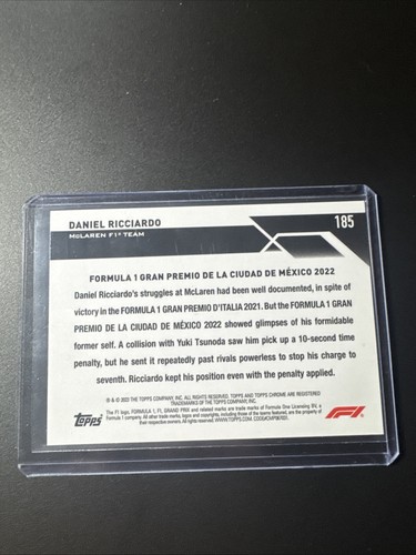 2023 Topps Chrome Formula 1 F1 Daniel Ricciardo Orange Checker 03 /25 #185 - Picture 2 of 2