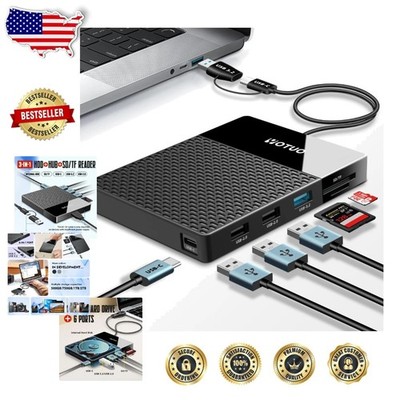 750GB Portable HDD Docking Hub USB C 7-in-1 Multiport Card Reader