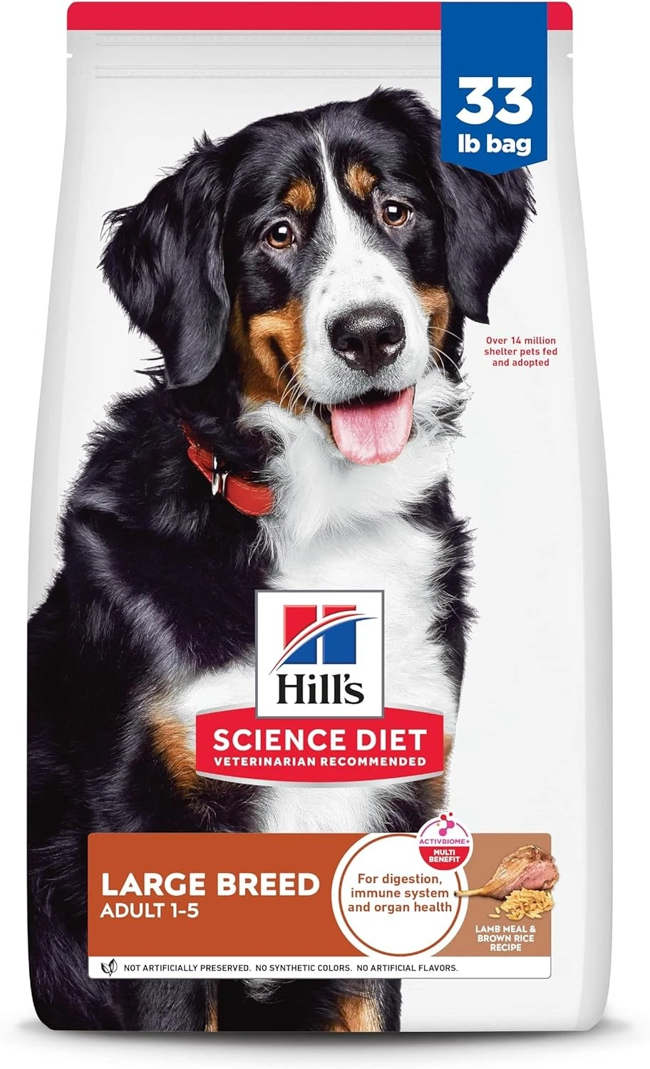Adult 1-5 Large Breed Recipe Dry Dog Food Lamb Meal & Brown Rice 33 lb. Bag