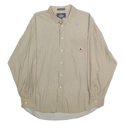 Chemise En Coton Beige À Motifs Pour Hommes XL Col Boutonné Décontractée Chic - Photo 1/4