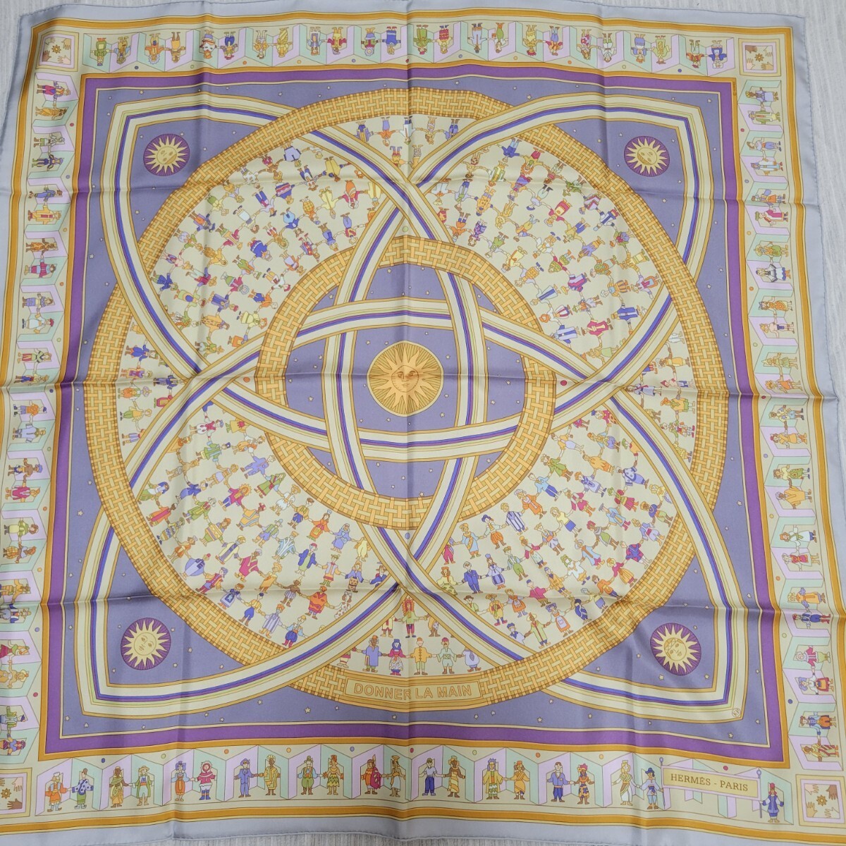Hermes Carr 90 Silk Scarf Hand Reaching Out Design