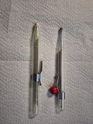 Glass Candy Jam Deep Fryer Kitchen Thermometer Marked TAYLOR & OHIO Set of 2 Old