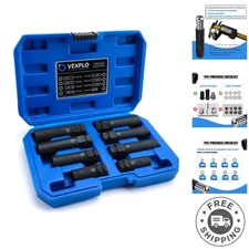 Complete 8-Piece Wheel Lock Removal Set for Cars and Trucks - Alloy Steel