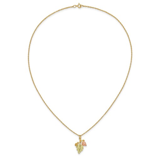 Collar de hojas de oro 10K tricolor Black Hills de 18 pulgadas - Imagen 5 de 5