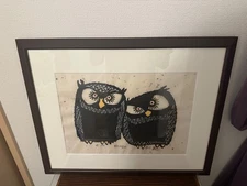 Iwao Akiyama - The Holiday of Hunter -Owl Framed Signed Woodblock print 1995