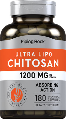 Chitosan Capsules 1200mg | 180 Count | Ultra Lipo Chitosan | by Piping Rock