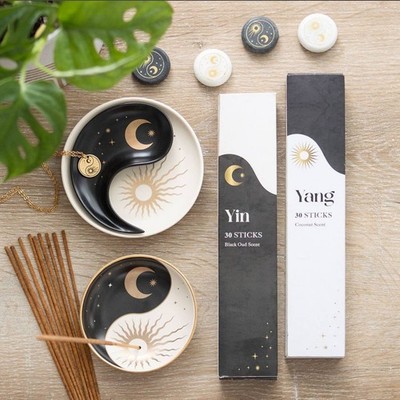 Yin Yang Himmlischer Räucherstäbchenhalter Schale - Zen Balance & Spirituelle Wohndeko