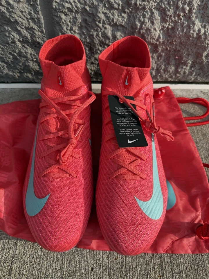 Nike Mens 13 Mercurial Superfly 10 Elite FG Soccer Cleats Ember Glow FQ1454-800 - Image 2 of 4