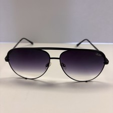 Quay Australia High Key Sunglasses Black Aviator Frame Class 3 Fade Lens