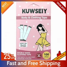 100PCS Transparent Fashion Tape – Double-Sided Clothing & Body Adhesive Strips..