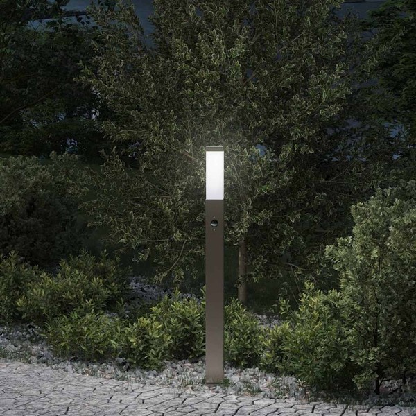 Pollerleuchte Mit Sensor 80 Cm Edelstahl IP44 Pollerleuchte Pollerleuchten Stehl-image