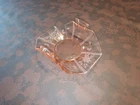 Vintage Frosted Pink Depression Lancaster Glass Basket Dish