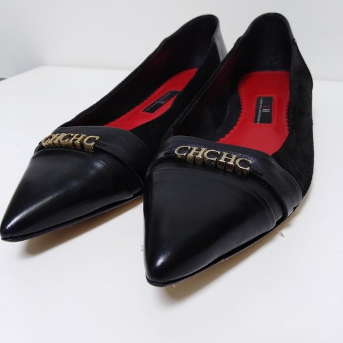 Carolina Herrera FLATS schwarz Leder Halbschuh US 6 ORIGINAL spitze Zehenschuhe EU 37 - Bild 2 von 11