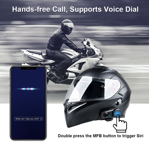 1200m FX6 Motorrad Intercom Gegensprechanlage Bluetooth V5.4 Headset Interphone - Bild 18 von 36