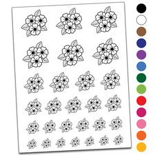 Violet Flowers Bouquet Temporary Tattoo Water Resistant Set