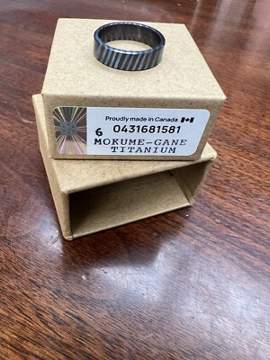 Squaremade Ehering Größe 6 Mokume-Gane Titan
