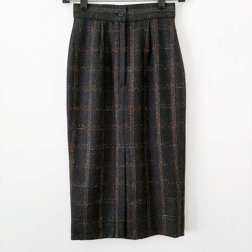 NWT VINTAGE David N Tweed Pencil Skirt, Midi Length, Charcoal Gray + Colors, 00 - Picture 2 of 8