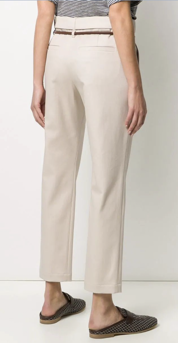 【関税&送料込み】Brunello Cucinelli Cigarette Pants BRUNELLO CUCINELLI Cigarette Trousers With Leather Belt