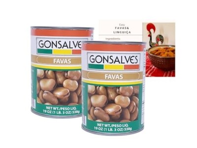 FAVAS GONSALVES FAVA BEANS 2 CANS Dark Skins Broad Ready to Eat Fiber source