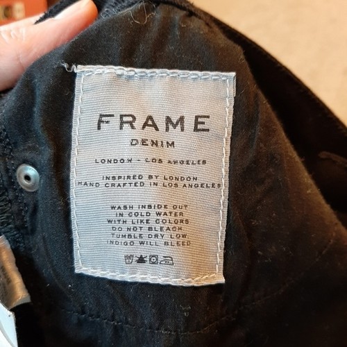 Frame Jeans Women's 26 Black Le Garcon Ripped Distressed Trendy Preppy Slim Fit - Picture 9 of 11