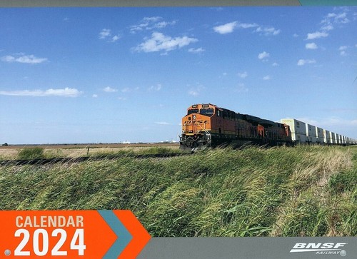 BNSF CALENDARIO DA PARETE FERROVIA 2024 * UNA DOZZINA DI OTTIME FOTO TRENO 9x12" da incorniciare * - Foto 1 di 4