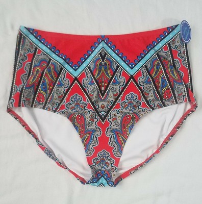 red paisley swimsuit