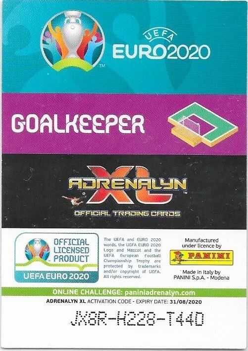 Carte Panini - Euro 2020 - Belgique - Thibaut Courtois - N°47 - Photo 2/2