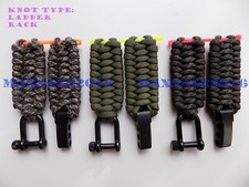 Paracord 550 Watchband with Black Steel Adjustable Shackle Multi knots