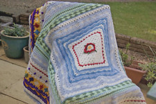 Hand Crochet Blanket - Coronation Crochet Blanket - Colour Crochet Blanket