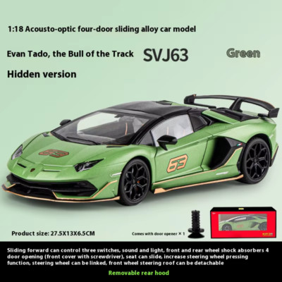 1:18 Lamborghini Aventador SVJ Hidden Edition Race King Supercar Alloy Diecast M