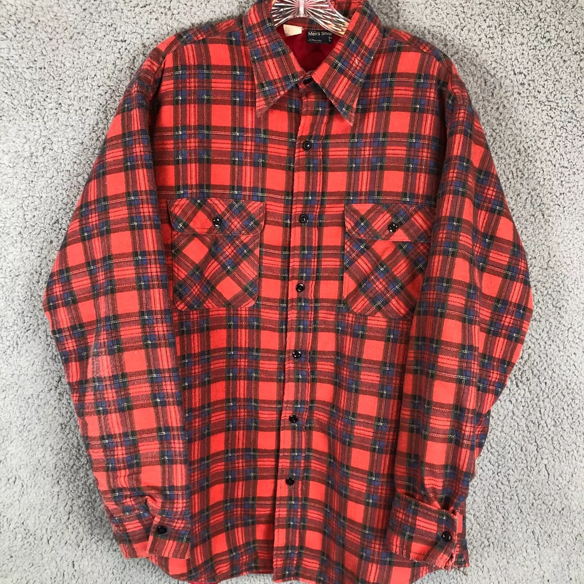 Vintage JC Penny red Lined Flannel 90s size large Cholo Grunge Skater Style
