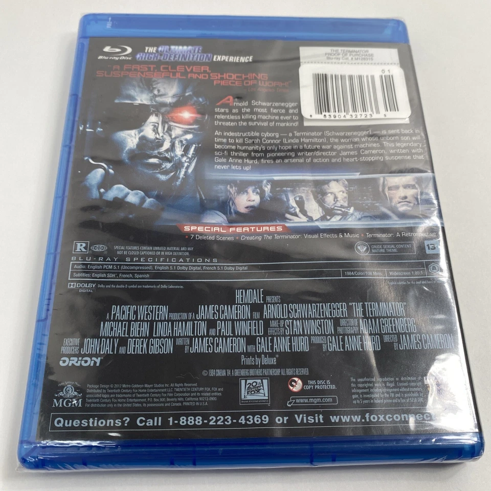 The Terminator (Blu-ray,  2012) Region A 20th Century Fox New Sealed - Image 2 of 4
