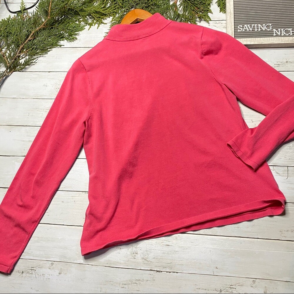 Pendleton Pink Mock Neck Top Large - image 5