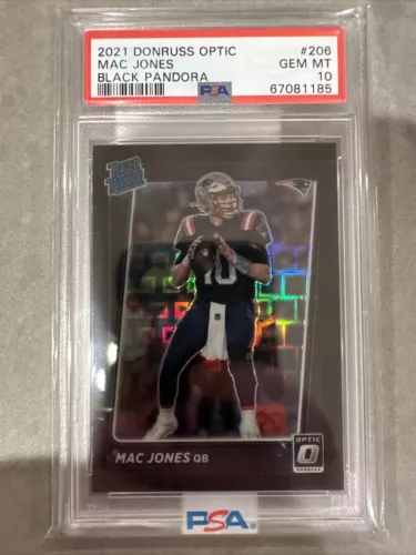 2021 PANINI DONRUSS OPTIC MAC JONES BLACK PANDORA RATED ROOKIE /25 PSA 10 PATS🔥