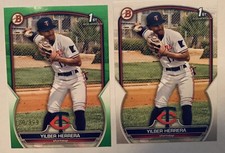 2 - Yilber Herrera 2023 Bowman Paper Neon Green #229/399 #BP-86 1st & Base Twins