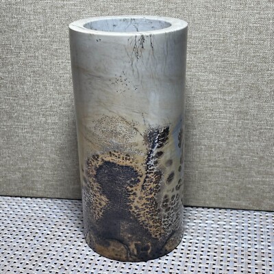 Chinese Painting Stone Carving Pen holde pencontainer decoration Height 142mm 
