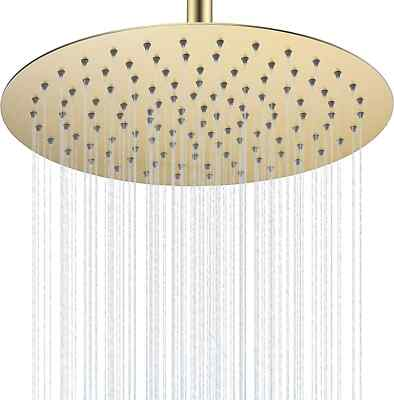 #ad #ad 12 Inch round Shower Head High Pressure Wall or Ceiling Mount Rainfall Shower He $51.62