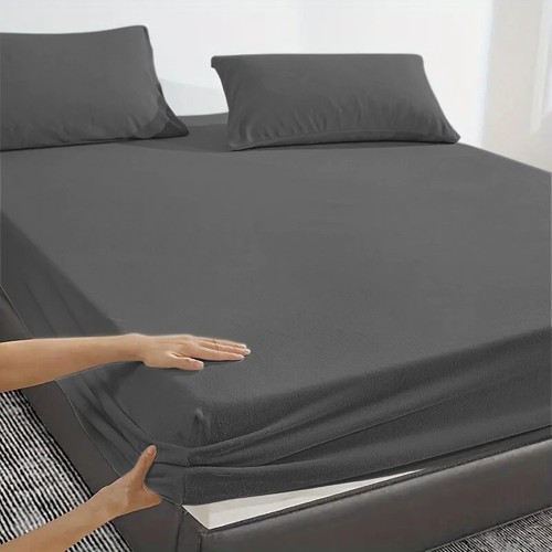 Sábana de cama de lana polar de peluche acogedora cálida extra profunda 30 cm cama doble tamaño - Imagen 82 de 87