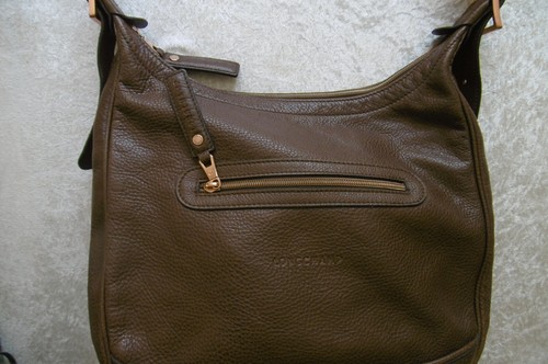 Exclusiv von Longchamp stabiles Leder Hobo dunkelbraun Logofutter Top Zustand - Bild 14 von 22