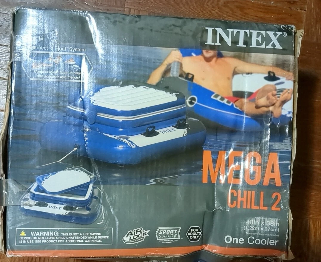 Intex 58821EP Inflatable Mega Chill II 72 Can Beverage Cooler Float w/ Lid 48"