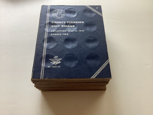 Vintage 10 Blue Coin Collection Books Whitman Empty Book Lot