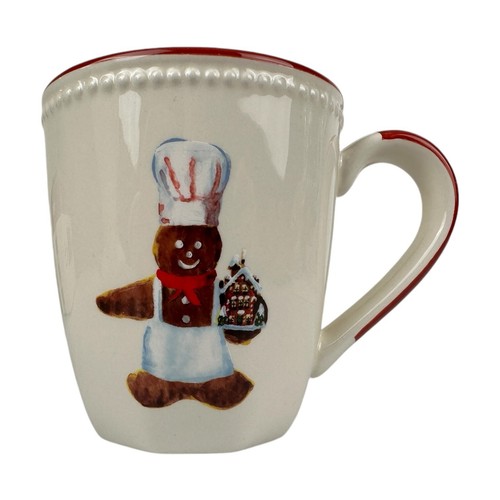 WILLIAMS-SONOMA Mugs Gingerbread Chef Set 4 Hot Chocolate Cider NIB 2009 RETIRED - Picture 3 of 13