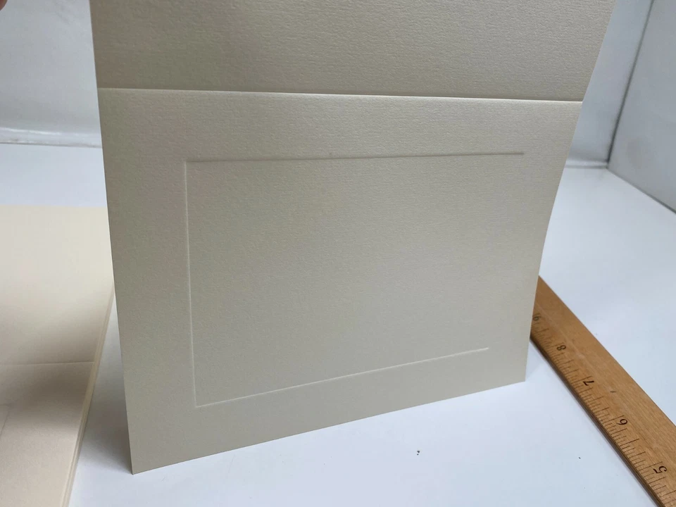 14 Crane & Co. Hojas Paneladas Tradicionales Acabado Niño Blanco Crudo 5.5"x7.5" EN BLANCO Foto 4 de 4